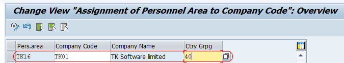 SAP HR - Assign Personnel Area to Company Code