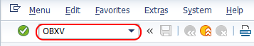 SAP transaction code OBXV