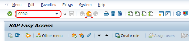 Transaction code SPRO- IMG