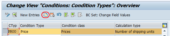 copy condition type SAP