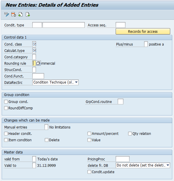 create Condition Types in SAP SD