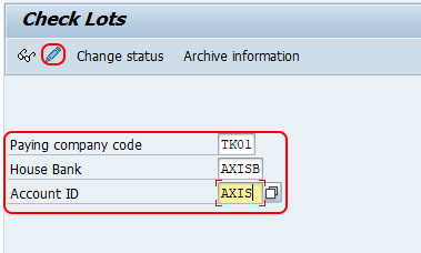 create check lots SAP