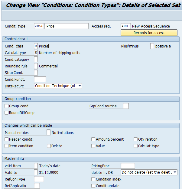 create condition type in SAP SD