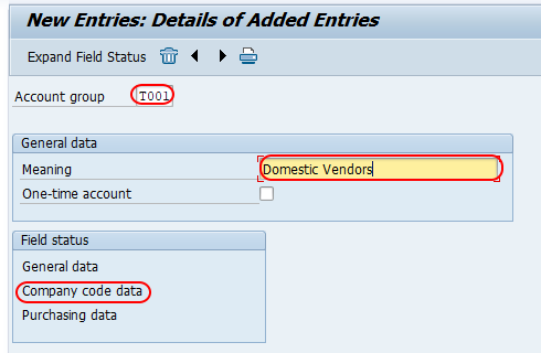 create new vendor account groups in SAP FICO