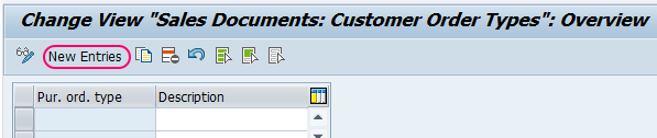 create purchase order types SAP