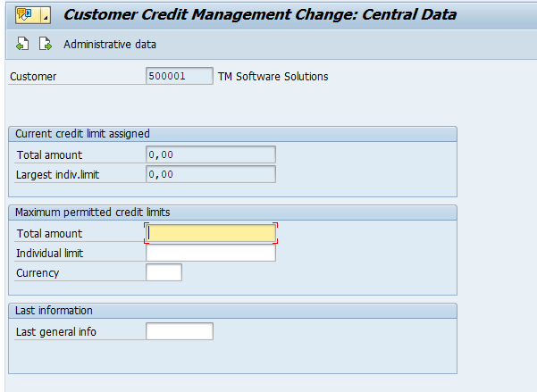 customer credit management central data SAP