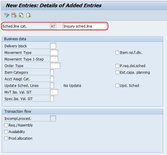 define Schedule Line Categories in SAP