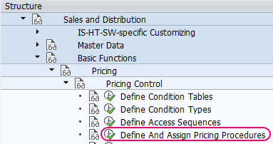 define and assign pricing procedures