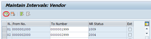 maintain intervals vendor in SAP