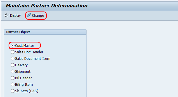 maintain partner determination SAP
