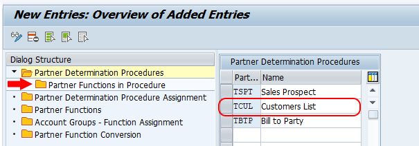 partner function in procedures SAP