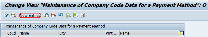 payment method for company code in SAP