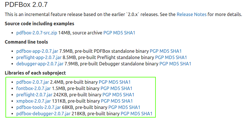 Download PdfBox jars - Setup a Java project with PdfBox - PdfBox Tutorial - www.tutorialkart.com