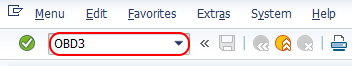 sap transaction code OBD3