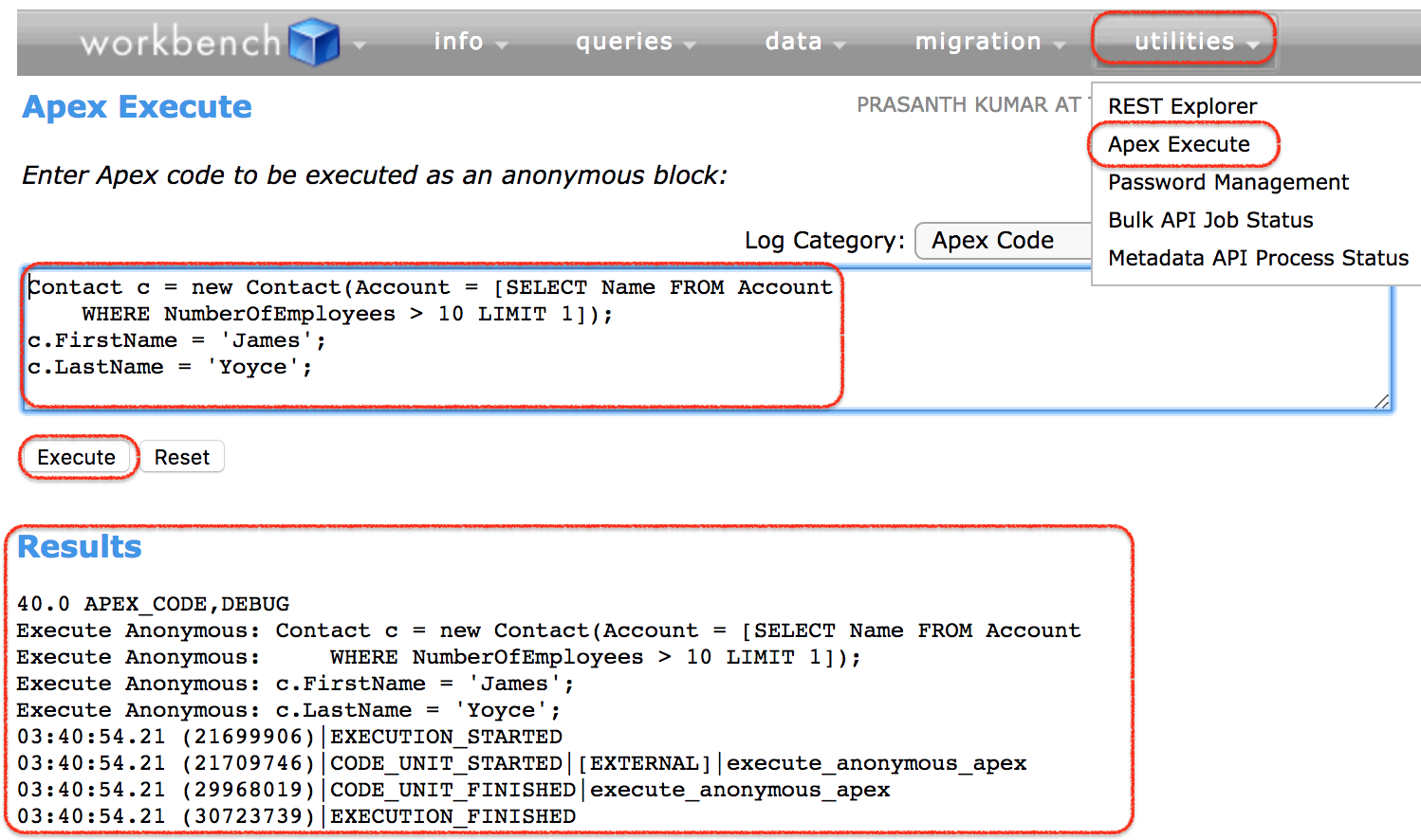 Salesforce Workbench