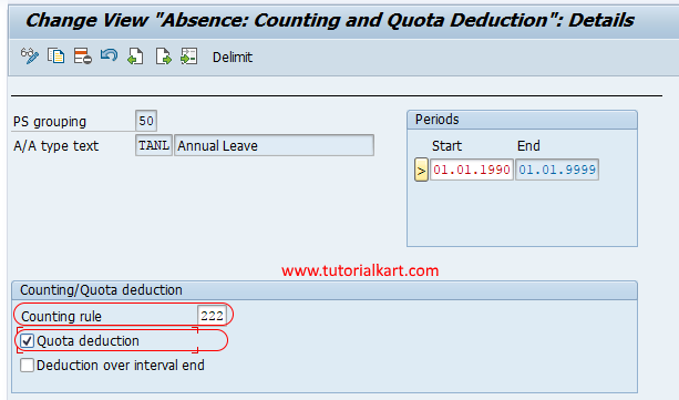 Assign Counting Rules to Absence Types SAP HR