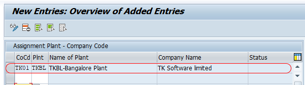 Assign Plant to Company Code