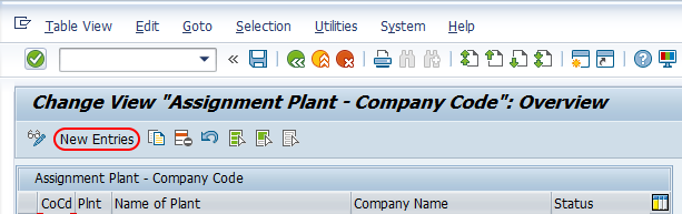 assignment of plant to company code
