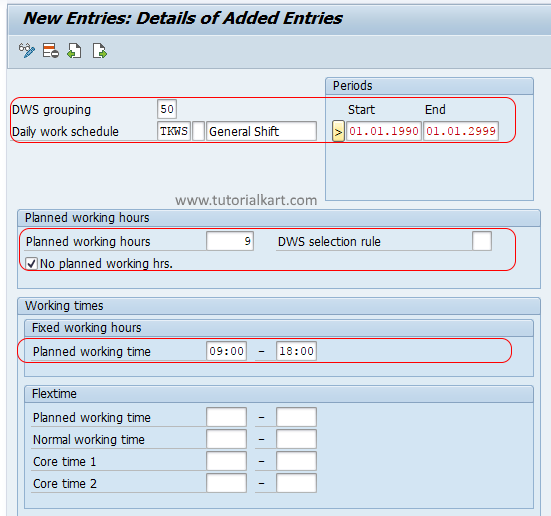 Define Daily Work Schedules in SAP HR