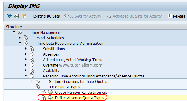 Define absence quota types SAP