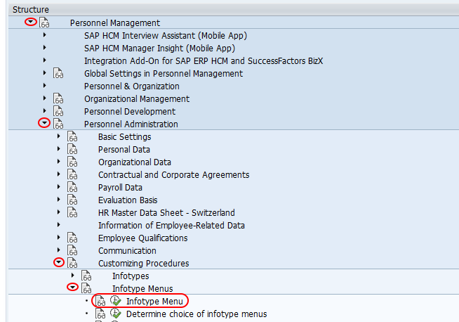 Infotype menu - sap navigation