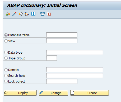 SAP ABAP Data dictionary screen