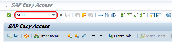 SAP transaction code SE11