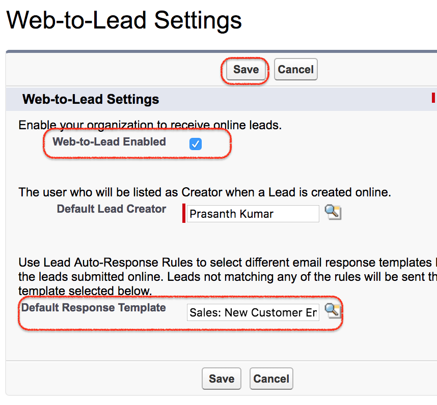 Salesforce web to lead forms