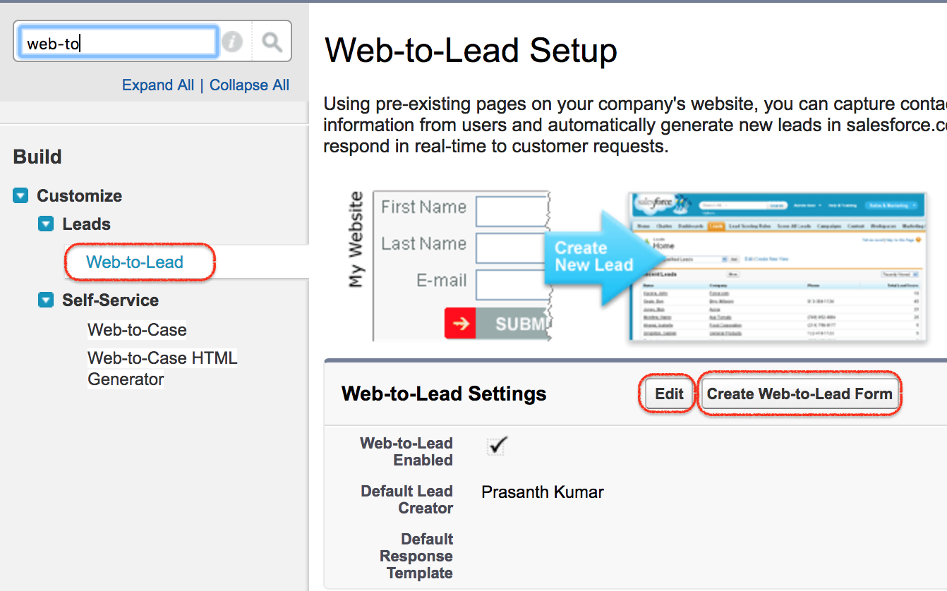 Salesforce web to lead forms