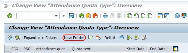 attendance quota type SAP