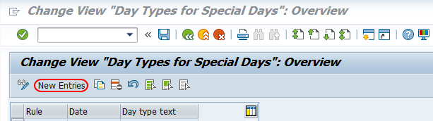 day types for special days SAP