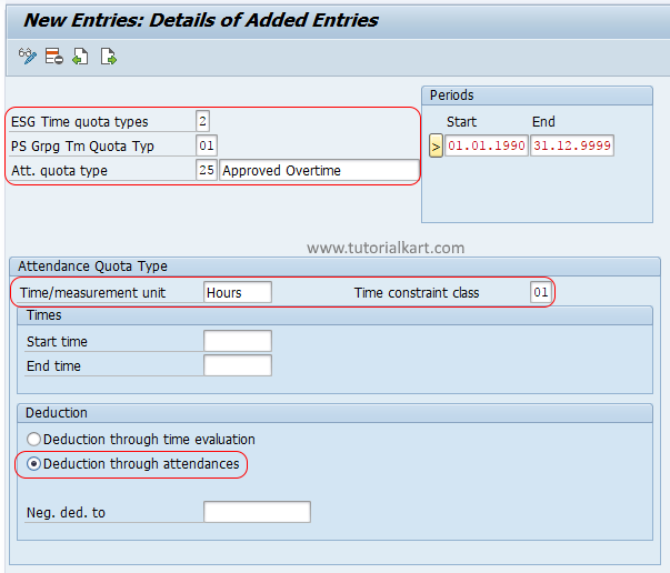 how to create Attendance Quota Types in SAP