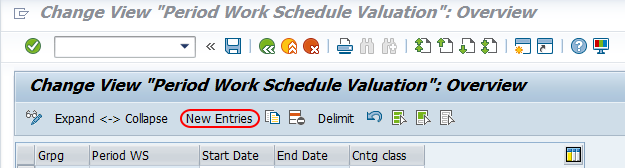 period work schedule valuation saP