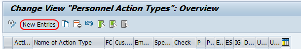 personal action types new entries