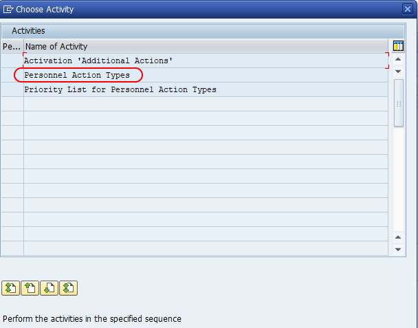 personnel action types SAP path