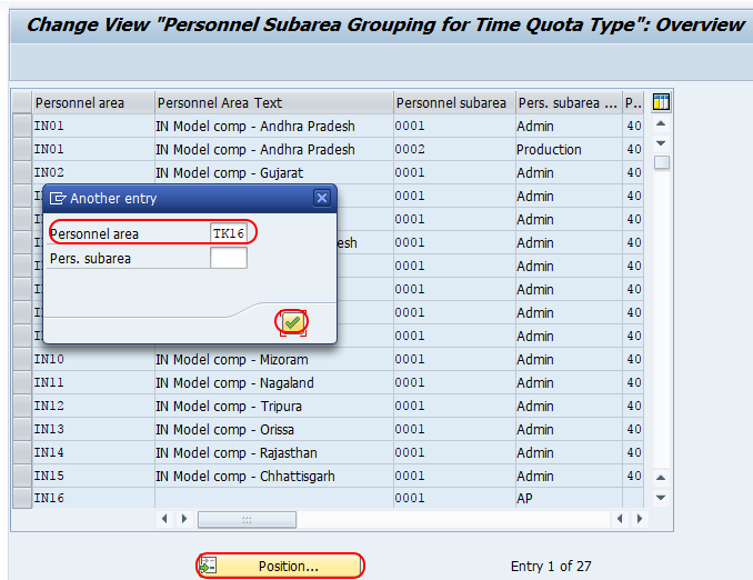 personnel subarea grouping for time quota type SAP