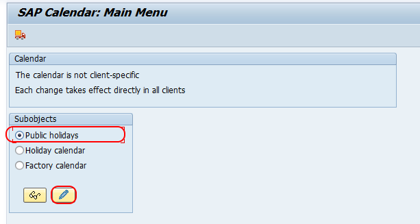 public holidays in SAP