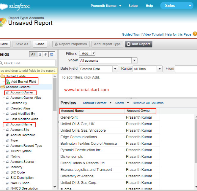 Bucket fields in Salesforce reports