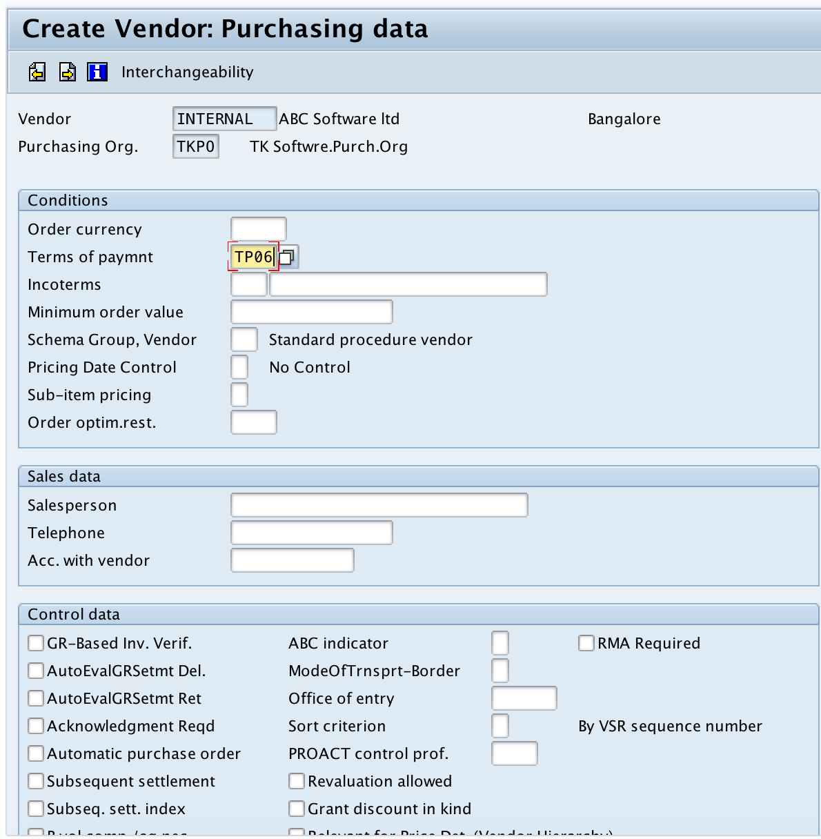Sap Fico Create Vendor Master Record Vendor Code In Sap