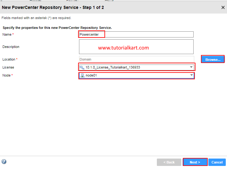 Creating Informatica PowerCenter Repository Service