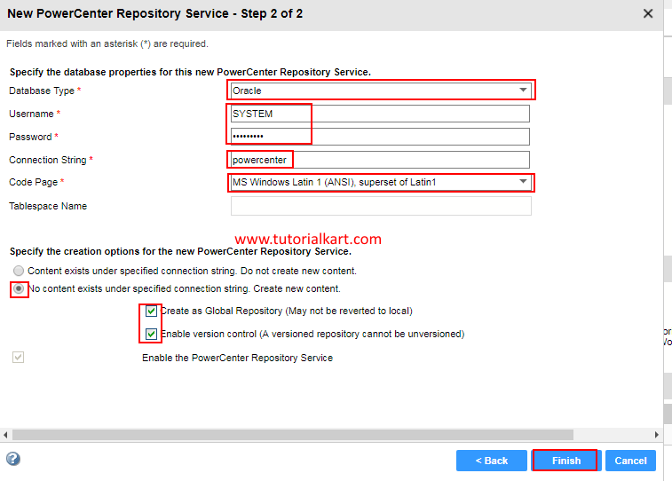 Creating Informatica PowerCenter Repository Service