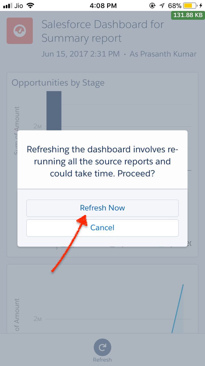 Dashboard refresh in Salesforce1 App