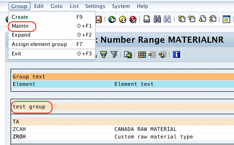 SAP MM - Define Number Ranges for Material Type