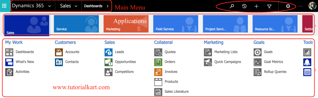 Microsoft Dynamics 365 Navigation