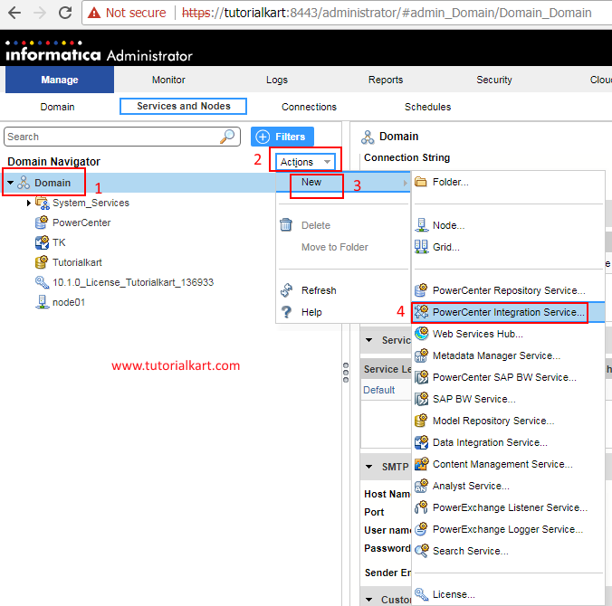 Creating PowerCenter Integration Service in Informatica 10.1.0