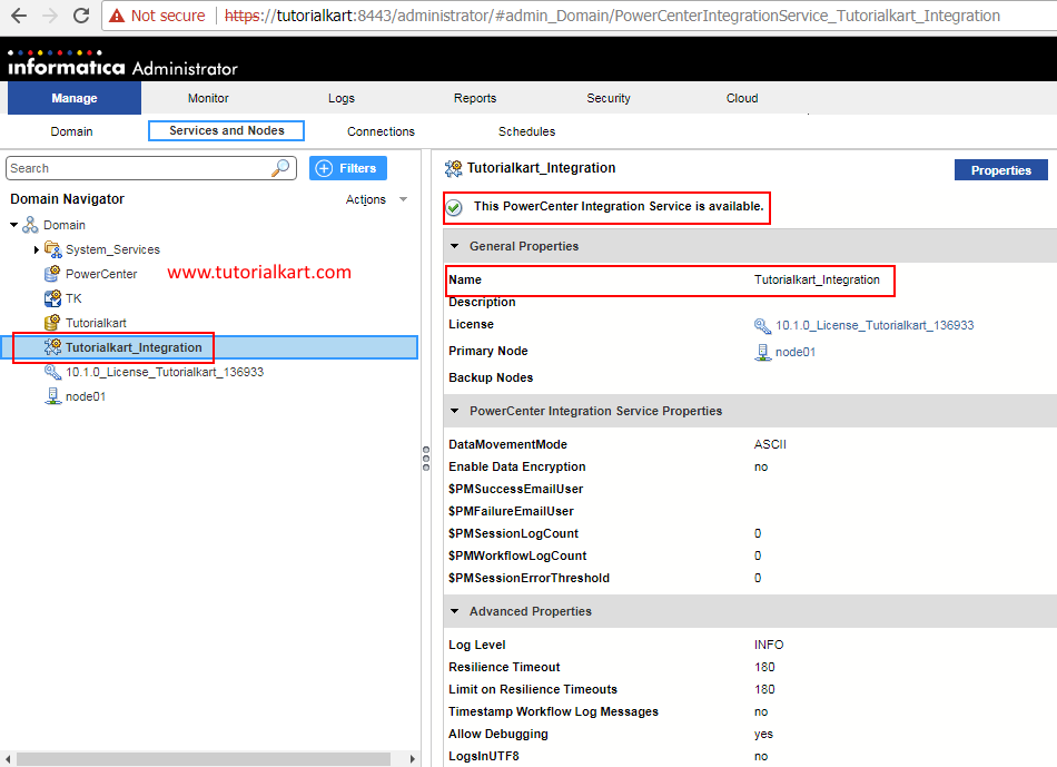Creating PowerCenter Integration Service in Informatica