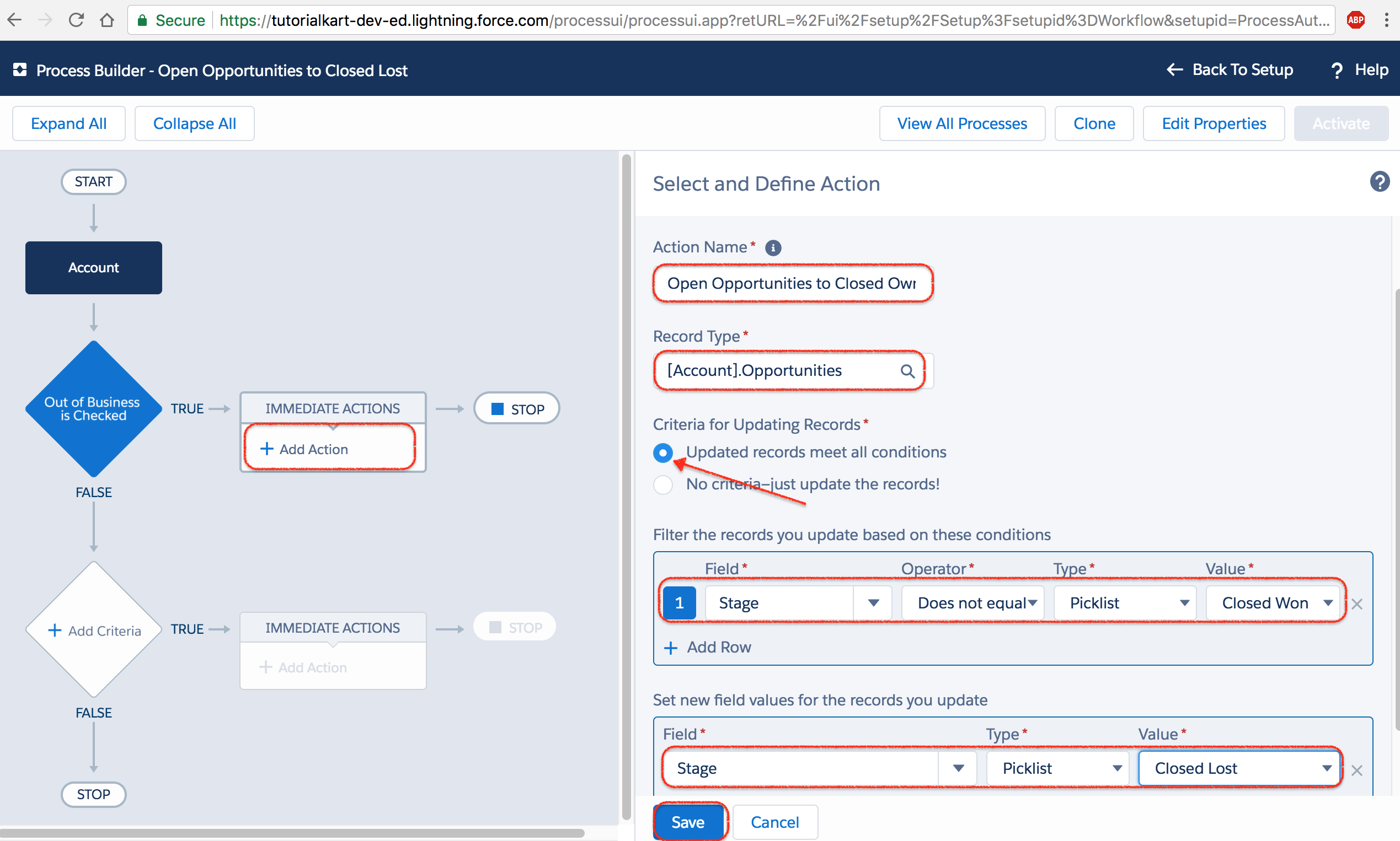 What is Visual Workflow in Salesforce ? Create new Process builder