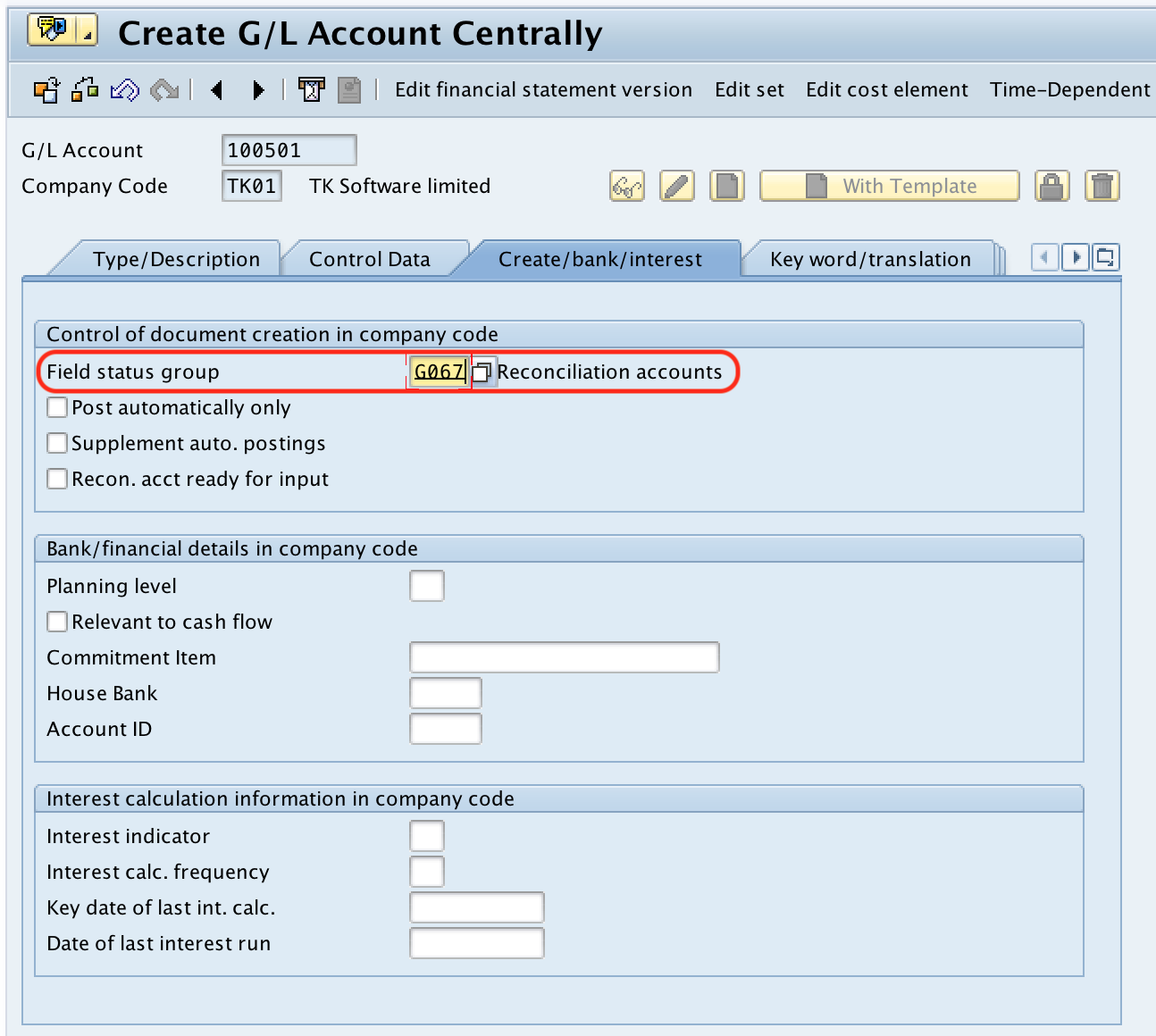 SAP Vendor Reconciliation Account create bank