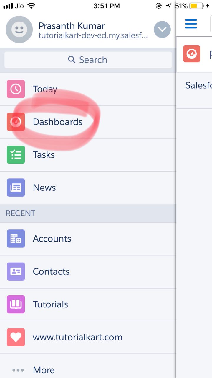 Dashboards in Salesforce1 App