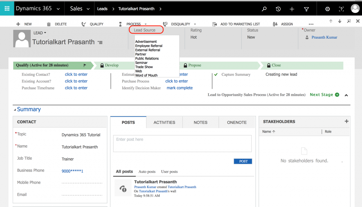 How to add new lead Source in Dynamics 365 - Tutorials & Training